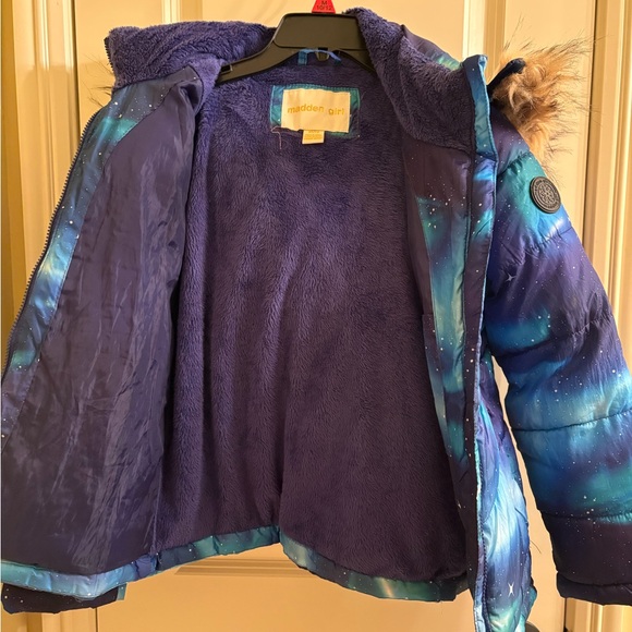 Madden Girl Blue and Purple Puffer Jacket - Picture 2 of 4